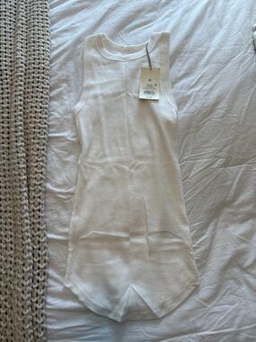 White Ribbed Tank Top- Sleeveless